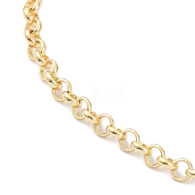 Brass Rolo Chain Necklace Making MAK-F036-01G-1