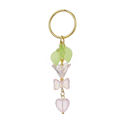 Bowknot & Heart Glass Pendant Decorations KEYC-JKC00691-03-1