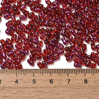 Spray Painted Glass Seed Beads SEED-F005-06A-04-1