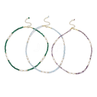 White Jade and Amethyst Necklaces NJEW-JN05340-1