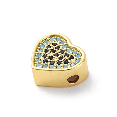 Brass Cubic Zirconia Beads KK-S510-41G-02-1