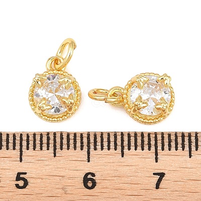 Brass Pave Cubic Zirconia Charms KK-K340-52G-1