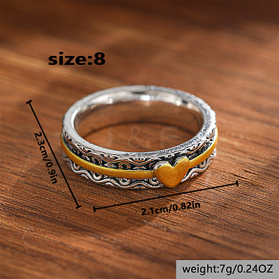 Retro Alloy Heart Finger Rings for Women WG68F8B-01-1