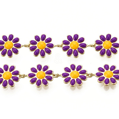 Brass Flower Link Chains CHC-N018-098D-1