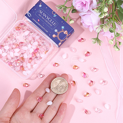 150Pcs 5 Style Glass Charms GLAA-SC0002-16B-1