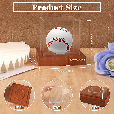 Square Actylic Baseball Display Box ODIS-WH0030-57-1
