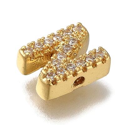 Rack Plating Brass Micro Pave Clear Cubic Zirconia Beads KK-G500-30G-N-1