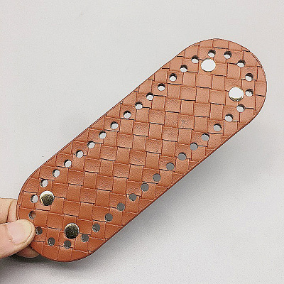 Oval Imitation Leather Crochet Bag Bottom PURS-PW0002-009A-04-1