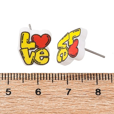 Wood Stud Earrings EJEW-M063-01B-1