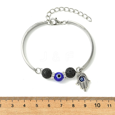 Zinc Alloy Charm Bangles for Women BJEW-JB14384-01-1