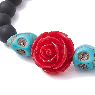 Resin and Synthetic Turquoise Bracelets BJEW-JB10755-02-1