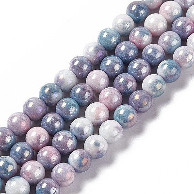 Electroplated Glass Beads Strands GLAA-C023-01D-1
