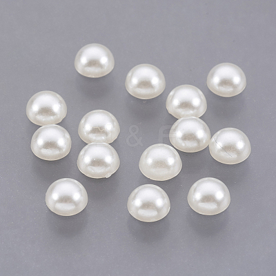 5000pcs ABS Plastic Imitation Pearl Cabochons SACR-S738-5mm-Z24-1