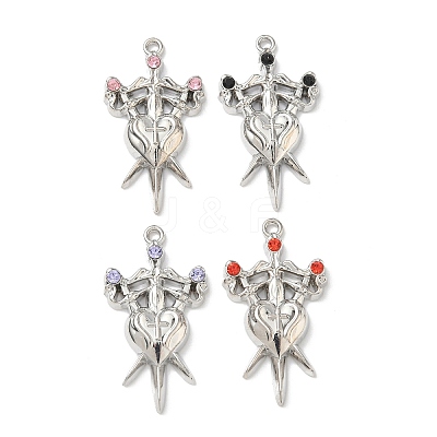 Alloy Rhinestone Pendants FIND-L023-08P-1