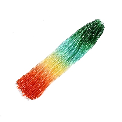 Gradient Color Baking Paint Glass Bead Strands LS-DGLA-A039-T6mm-A013-1