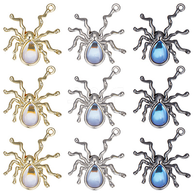 18Pcs 3 Colors Halloween Rack Plating Alloy Pendants FIND-SC0004-23-1