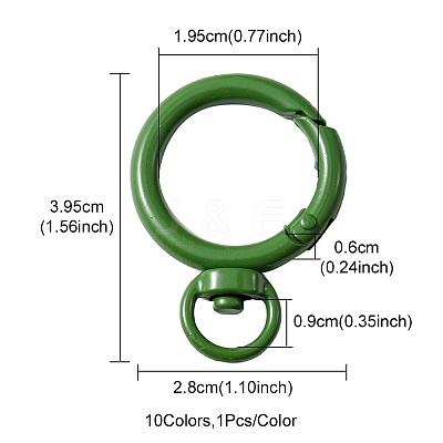 10Pcs Spray Painted Alloy Swivel Snap Hooks Clasps FIND-YW0001-60-1