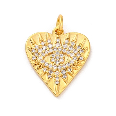 Brass Micro Pave Cubic Zirconia Pendants KK-U033-07G-01-1
