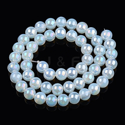 Electroplate Transparent Glass Beads Strands GLAA-T032-T8mm-AB14-1