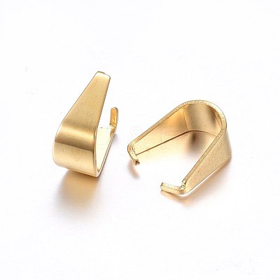 201 Stainless Steel Snap on Bails STAS-O098-11G-03-1