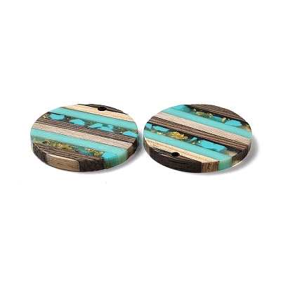 Transparent Resin & Walnut Wood Pendants RESI-TAC0017-68A-03-1