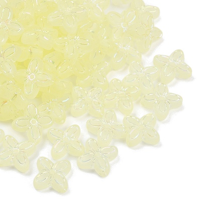 Frosted Transparent Acrylic Beads OACR-P029-09B-03-1