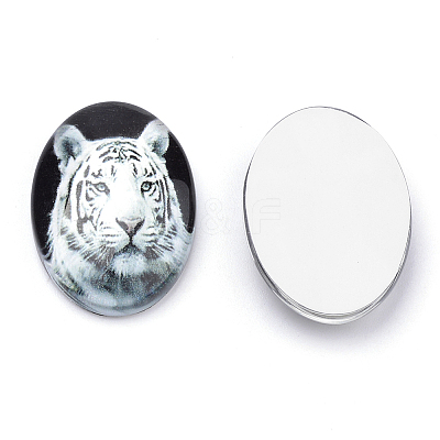 Flatback Glass Cabochons X-GGLA-S034-25x18-028-1