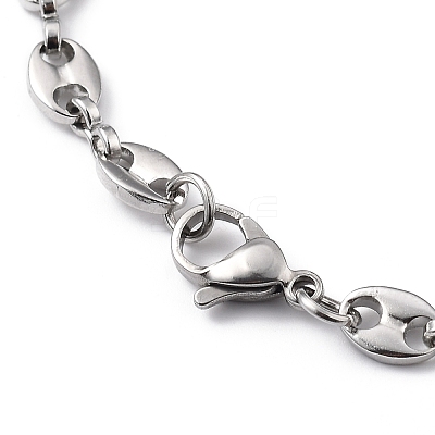 Tarnish Resistant 304 Stainless Steel Coffee Bean Chain Bracelets BJEW-JB05495-1