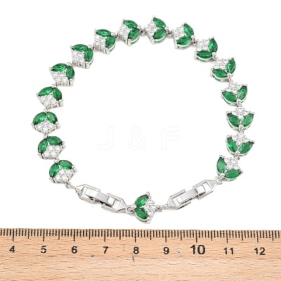 Platinum Tone Brass Micro Pave Cubic Zirconia Tennis Bracelets BJEW-B160-09P-1