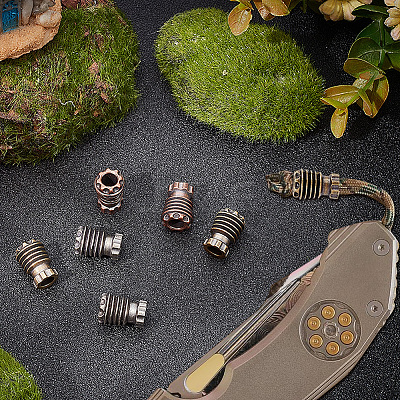 6Pcs 3 Color EDC Brass Knife String Pendant Light Parachute String Tool KK-NB0002-90-1