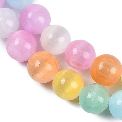 Macaron Color Natural Selenite Beads Strands X-G-F780-A01-02-1