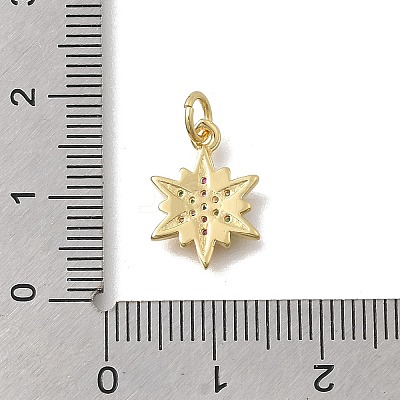 Brass Micro Pave Cubic Zirconia Snaowflake Charms KK-D431-041C-G-1