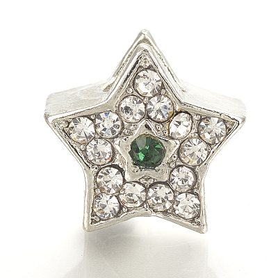 Alloy Rhinestone European Beads MPDL-Q208-005A-1