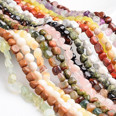 Nuggets Natural & Synthetic Mixed Gemstone Bead Strands G-L420-21-1