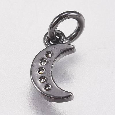 Brass Micro Pave Cubic Zirconia Charms X-ZIRC-E147-59B-1