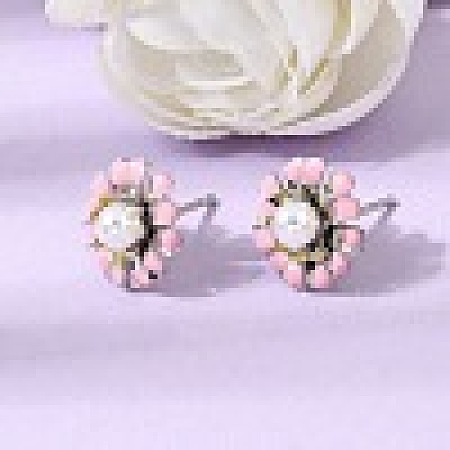 Brass Enamel Stud Earrings KK-CBA8324-27P-01-1