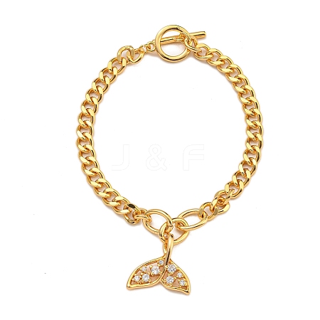 Brass Micro Pave Cubic Zirconia Bracelets BJEW-U008-14G-1