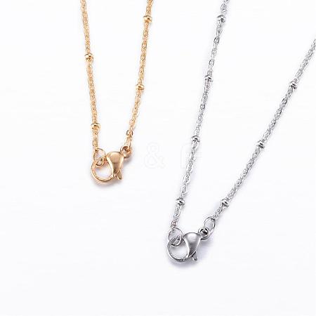 304 Stainless Steel Cable Chain Necklaces NJEW-P147-06-1