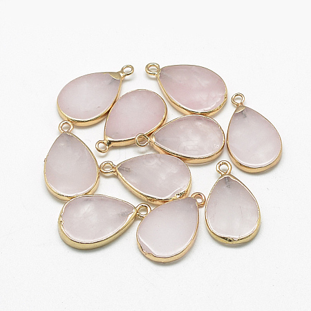 Natural Rose Quartz Pendants G-Q494-52E-1