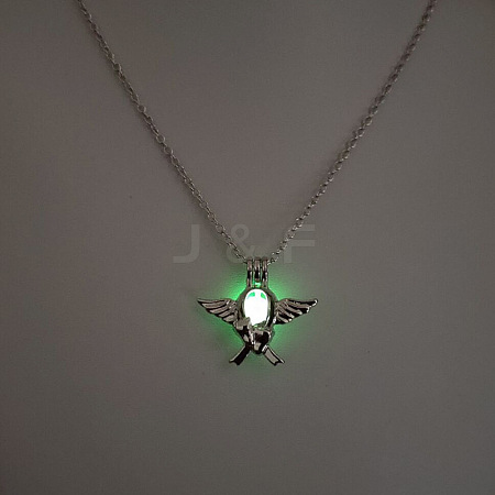 Alloy with Luminous Resin Bead Inside Pendant Necklaces for Women Men FS-WG4D5C2-10-1
