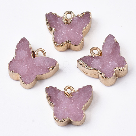 Druzy Resin Pendants RESI-R428-017F-1