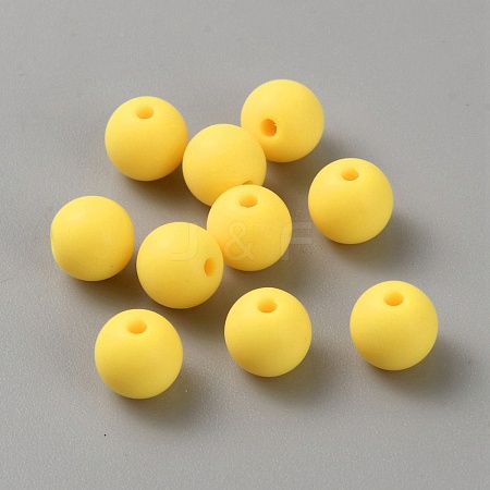 Acrylic Frosted Round Beads FACR-WH0001-06A-11-1
