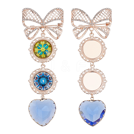2Pcs Alloy Brooch Findings JEWB-NB00003-1