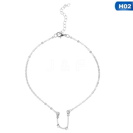 Twelve Constellation Alloy Crystal Rhinestone Link Chain Anklets for Women FS-WG97E4C-23-1