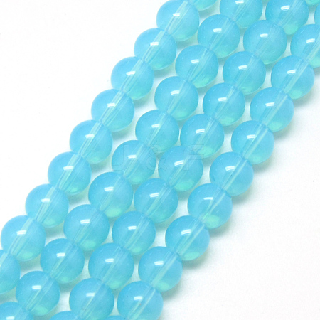 Baking Painted Glass Beads Strands X-DGLA-Q023-6mm-DB19-1