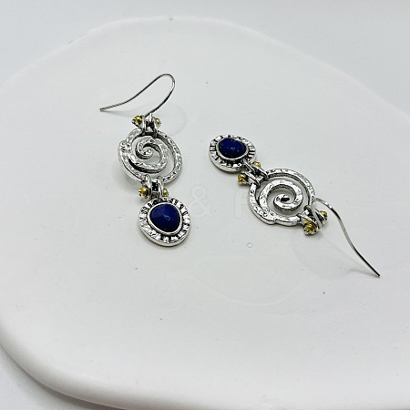 Alloy Natural Lapis Lazuli Dangle Earrings FS-WGF13EE-01-1