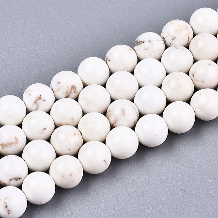 Natural Magnesite Beads Strands G-S373-003-6mm-1