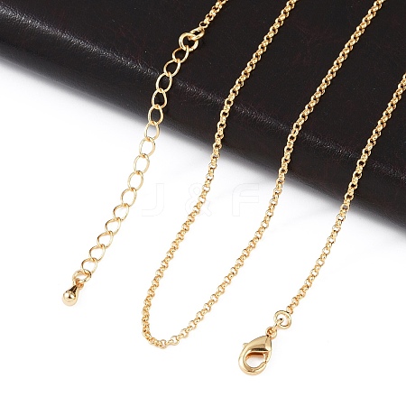 Long-Lasting Plated Brass Cable Chain Necklaces X-NJEW-K112-10G-NF-1