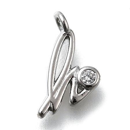Brass Micro Pave Cubic Zirconia Pendants KK-B132-12P-H-1