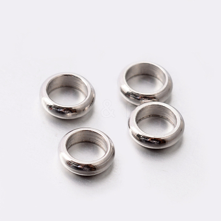 201 Stainless Steel Ring Spacer Beads X-STAS-E082-12-1